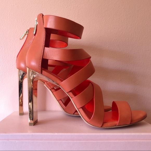 BCBGMAXAZRIA Runway Coral Strappy Heels - Picture 2 of 4